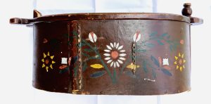Large Norwegian Painted Oval Bent Wood Gift Box for “Ann C. Ronden” Dated 1900