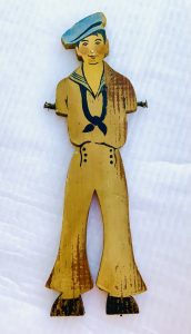 Colorful Carved and Painted Sailor Boy Whirligig - 1930’s -40’s